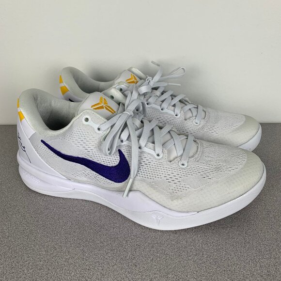 Nike Kobe 8 Protro Lakers Home HF9550-100 Men's size 8 White Sneakers - Picture 1 of 16